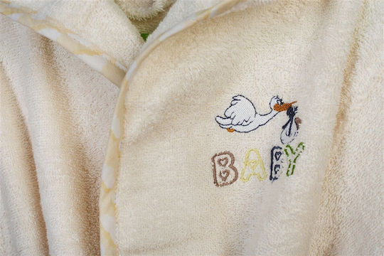 Dimcol Kids Hooded Bathrobe Ecru-yellow