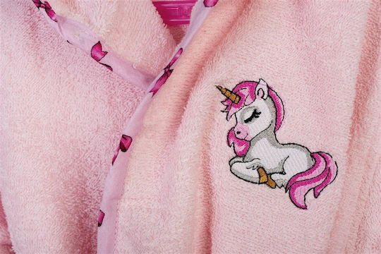 Dimcol Παιδικό Μπουρνούζι Pink με Κουκούλα