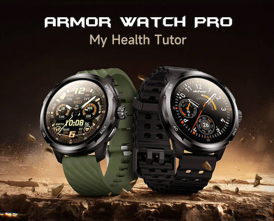 Ulefone Armor Watch Pro 48mm με Παλμογράφο (Μαύρο - M/L)