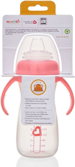 Munchkin Gentle Tall Transition Cup Εκπαιδευτικό Μπιμπερό Πλαστικό με Λαβές Ροζ για 9m+ 296ml