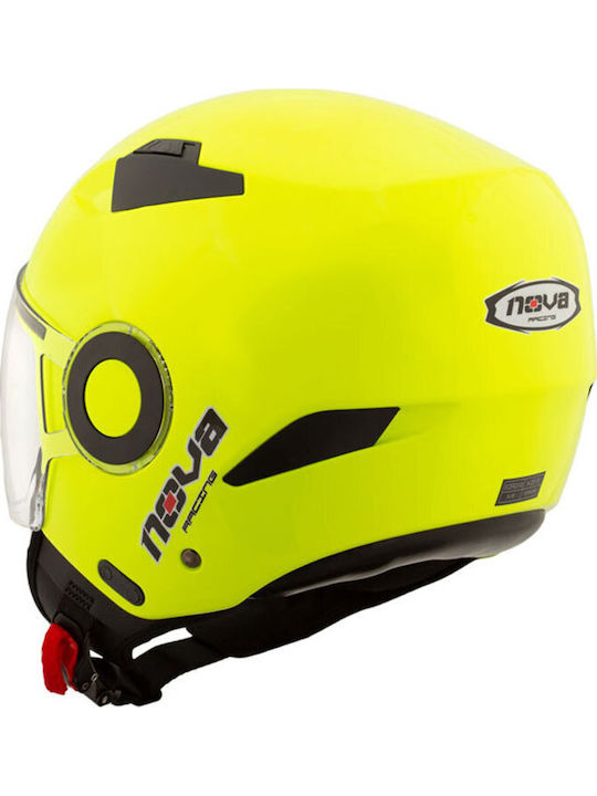 Nova Racing N220 Phantom Gloss Yellow Motorradhelm Jet ECE 22.05 1050gr
