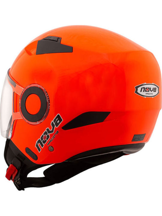 Nova Racing N220 Phantom Gloss Orange Cască Moto Jet ECE 22.05 1050gr