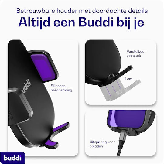 Car Phone Mount Buddi Way 2 Phone Mount Universal Durable Air Vent 5 Year Warranty Black 8719246496578