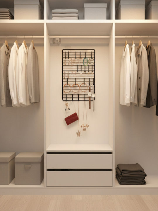 Femmit – Metallic Jewelry Organizer 20 Rings 30x40cm Wardrobe & Wall Black