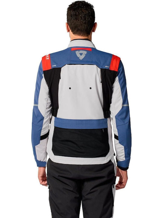 Rev'IT Offtrack 3 H2O Winter Herren Motorradjacke Wasserdicht Blau/Silber