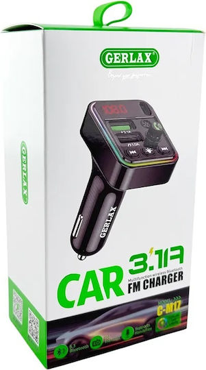 Gerlax C-m17 Transmitter Bluetooth Mp3 Πολλαπλές Θύρες Φόρτισης Φωτισμό Μαύρο
