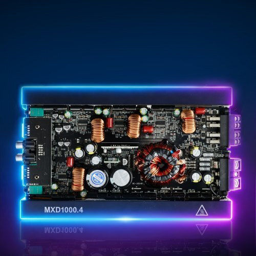 Vevor Car Audio Amplifier 4-channel Bridgeable Car Amplifier Multichannel Class D Stereo Amp Max 4 X 500w At 4 Ohms 4 X 1000w At 2 Ohms High Output Suvs Pickups Off-road Vehicles