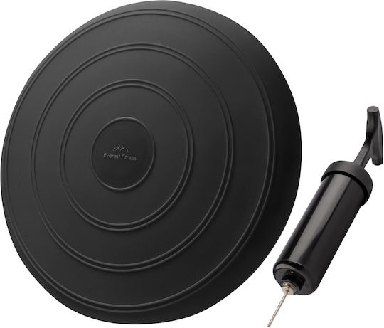 Everest Fitness Pernă de Echilibru Neagră cu Diametru de 33cm