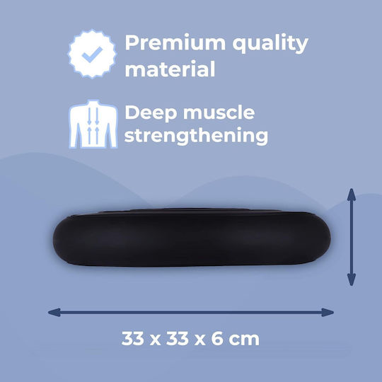 Everest Fitness Pernă de Echilibru Neagră cu Diametru de 33cm