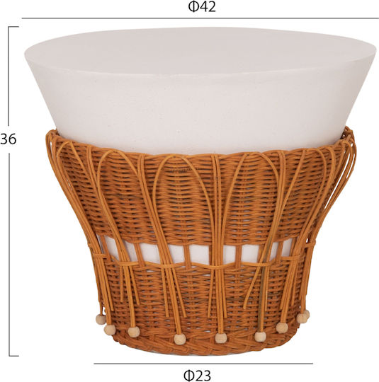 Βοηθητικό Τραπεζάκι Fiber Λευκό-φυσικό Rattan Βοηθητικό Τραπεζάκι Fiber Λευκό-φυσικό Rattan