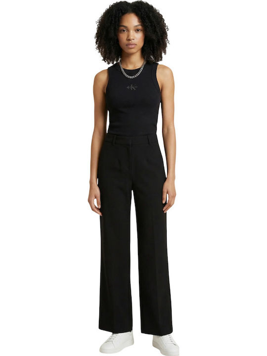 Women's Cotton Sleeveless Black Blouse