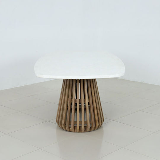 Siracusa Κουζίνας Λευκό 220x110x77.5εκ.
