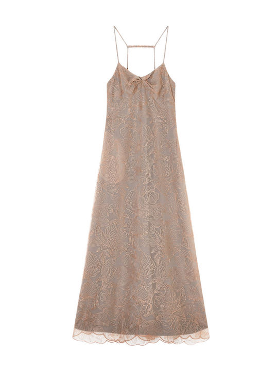 Maxi Evening Slip Dress Pink