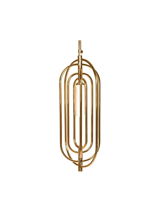 Hängelampe Gold mit Fassung E14, E.14 24x24cm.