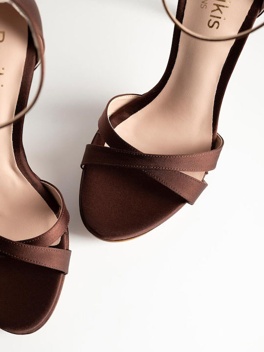 Stoff Sandalen Braun