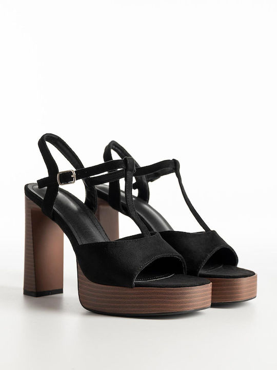 Suede Sandals Black