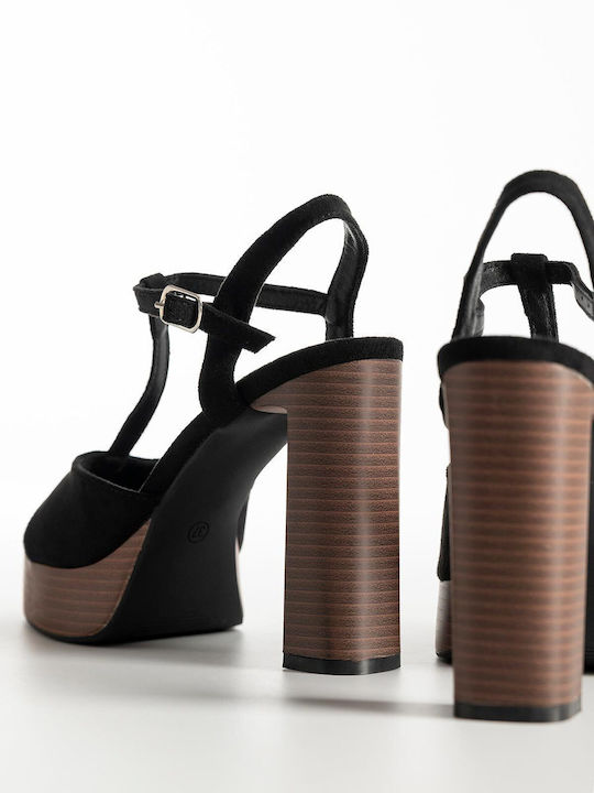 Suede Sandals Black