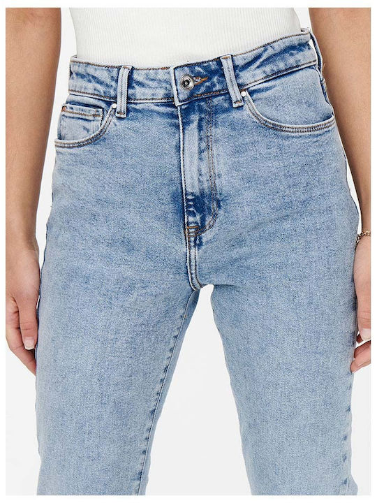 Emily High Waist Women's Jean Trousers in Regular Fit Light Blue Denim