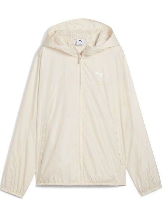Short Women's Jacket for Winter Ecru