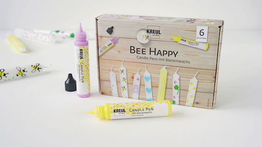 Set Bee Happy Colors-Pens Candle Decoration Kreul Candle Pen 6 Pieces