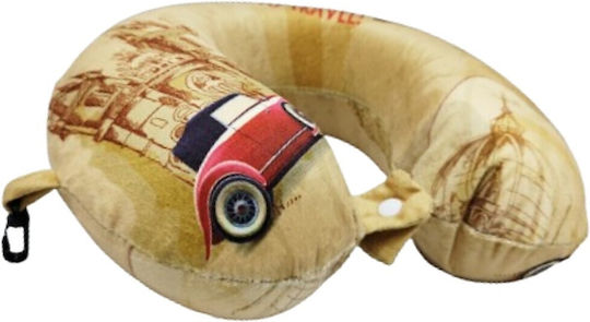 Diplomat Vintage Travel Pillow Memory Foam Beige