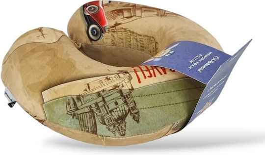 Diplomat Vintage Travel Pillow Memory Foam Beige