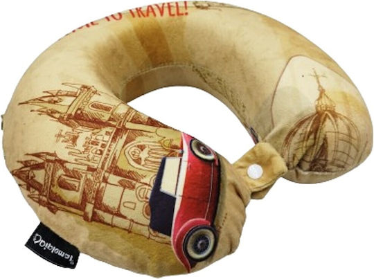 Diplomat Vintage Travel Pillow Memory Foam Beige