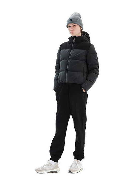 Short Women's Jacket for Winter Dark Grey 222.BW10.80-Ebony-Black
