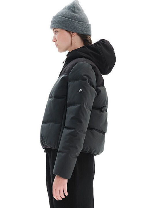 Short Women's Jacket for Winter Dark Grey 222.BW10.80-Ebony-Black