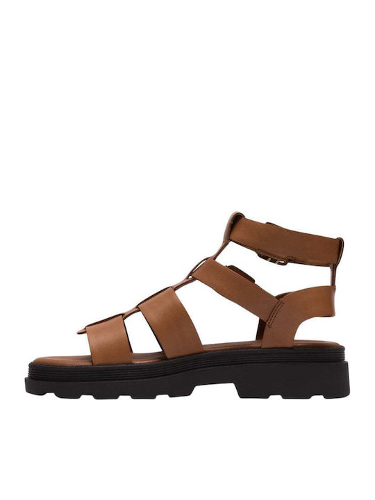 Cove Flache Sandalen für Damen in Tabac Braun Farbe