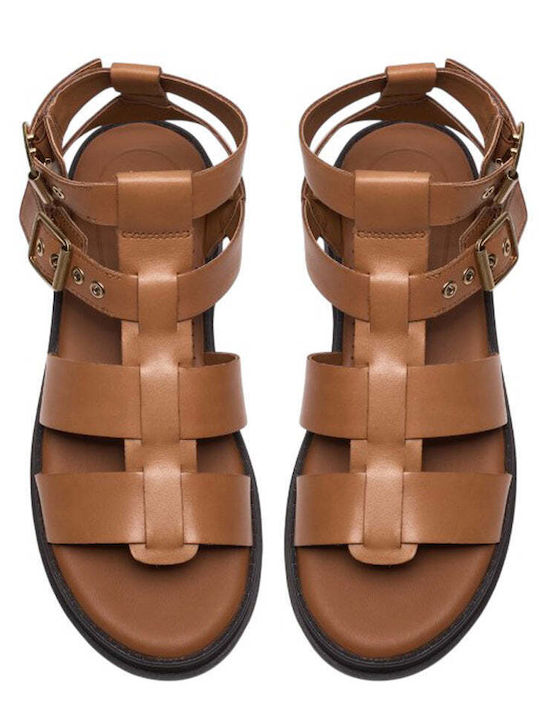 Cove Flache Sandalen für Damen in Tabac Braun Farbe