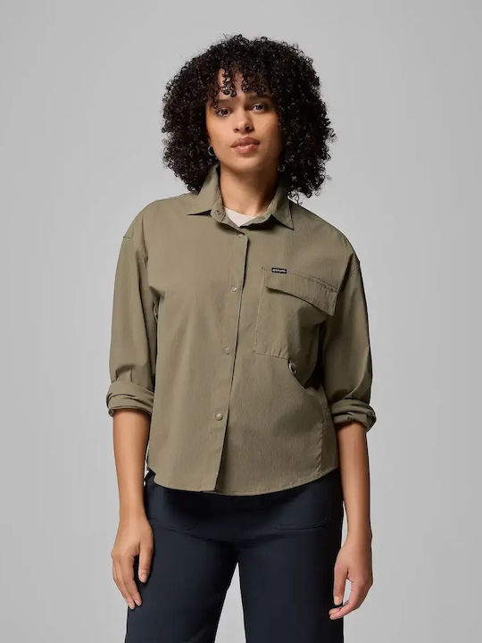 Women's Long Sleeve Shirt Stone Green