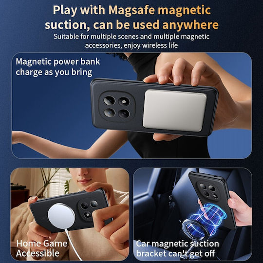 Ultra Hybrid Magsafe Leather Coated Camera Protect Θήκη Xiaomi Redmi Note 15 4g Black