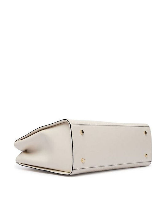 Tommy Γυναικεία Satchel Τσάντα από Συνθετικό Δέρμα Εκρού