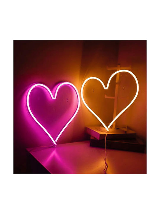 Dekorative Lampe Herz Fuchsie