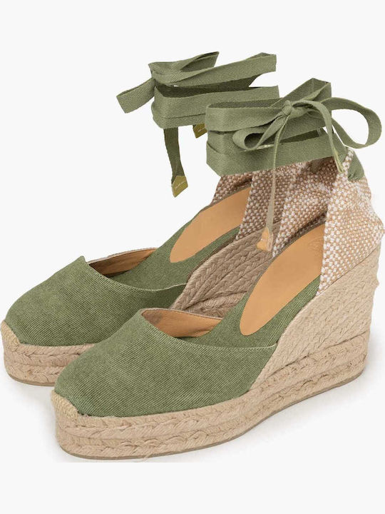 Women's Fabric Platform Espadrilles Green