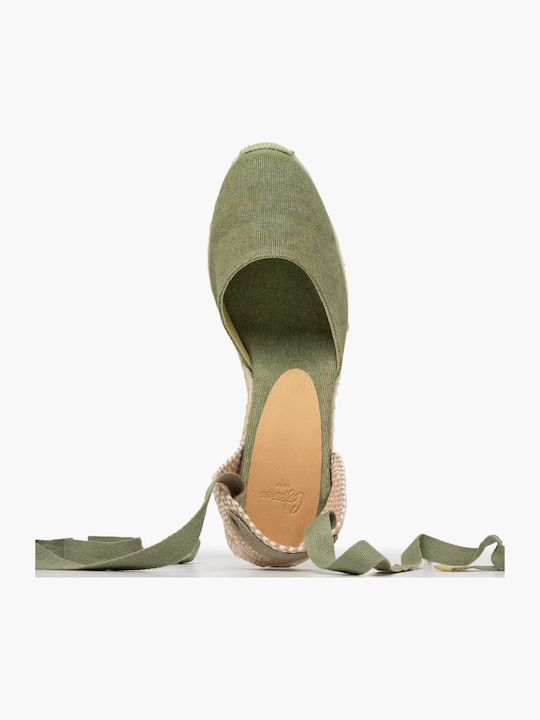 Women's Fabric Platform Espadrilles Green