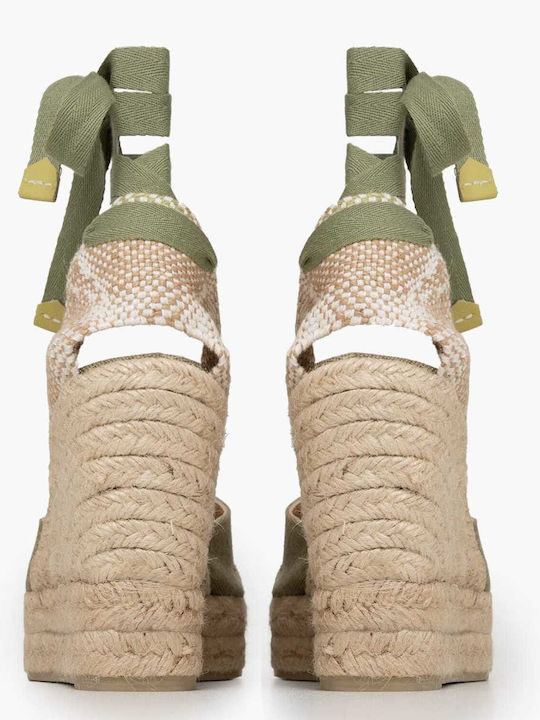 Women's Fabric Platform Espadrilles Green
