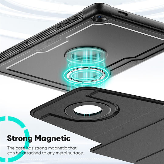 Hybrid Flip Cover Περιστρεφόμενη Ανθεκτική Μαύρη (Galaxy Tab A11+ / Galaxy Tab A9+)