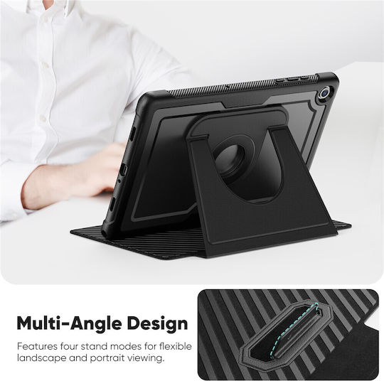 Hybrid Flip Cover Περιστρεφόμενη Ανθεκτική Μαύρη (Galaxy Tab A11+ / Galaxy Tab A9+)