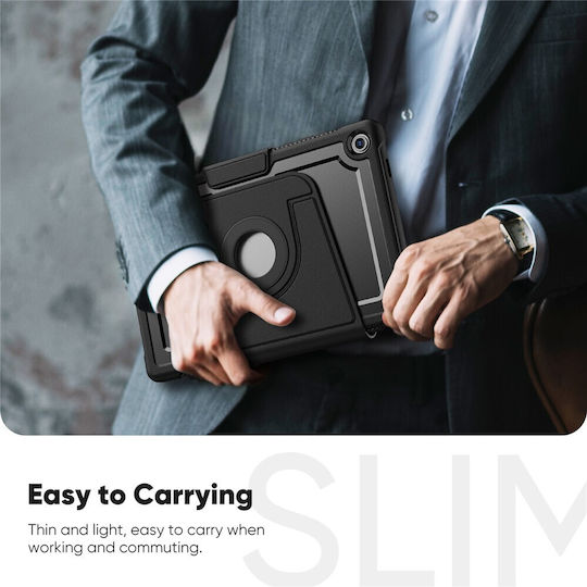 Hybrid Flip Cover Περιστρεφόμενη Ανθεκτική Μαύρη (Galaxy Tab A11+ / Galaxy Tab A9+)