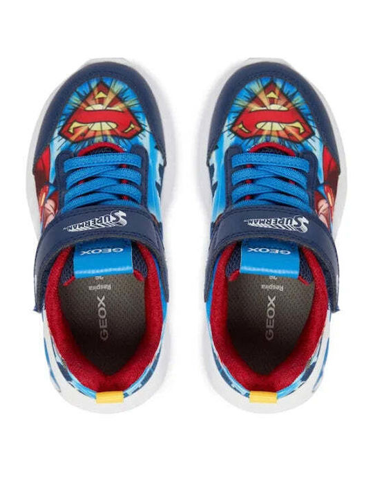Παιδικά Sneakers Ανατομικά με Σκρατς & Φωτάκια Μπλε
