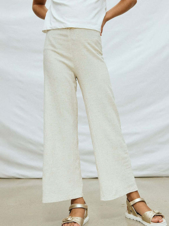 Kids Linen Trousers Beige