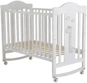Cangaroo Babybett Juno Weiß mit Rädern