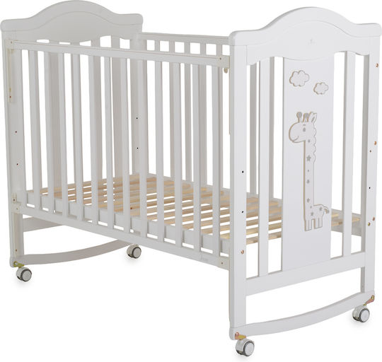 Cangaroo Babybett Juno Weiß mit Rädern