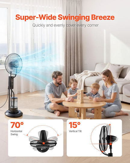Vevor Vevor Misting Fan 75W with Remote Control Black