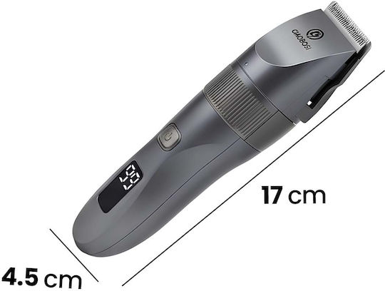 Avizar Rechargeable 5w Cordless Electric Clipper 1500mah Battery Led Digital Display Grey