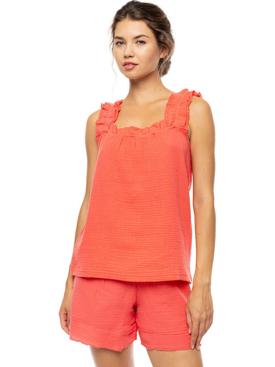 Pink Label Καλοκαιρινό Babydoll Coral