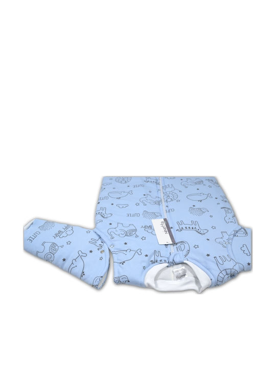 Ninetta Bebe Winter Sleeping Bag with Feet 2.5 Tog Light Blue with Detachable Sleeves