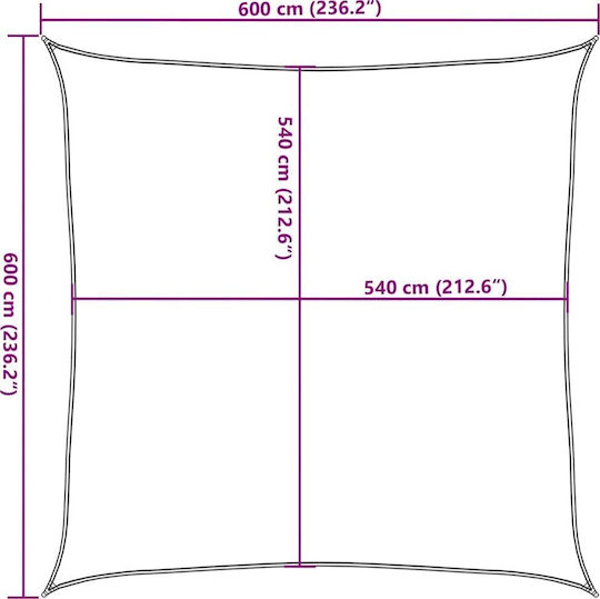 vidaXL Πανί Σκίασης Κίτρινο 6x6m 160gr/m²